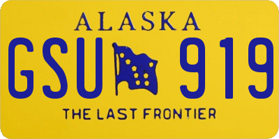 AK license plate GSU919