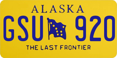 AK license plate GSU920