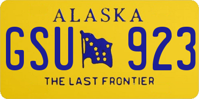 AK license plate GSU923