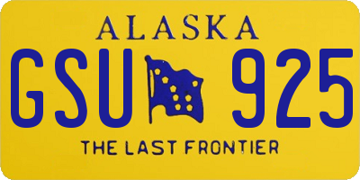 AK license plate GSU925