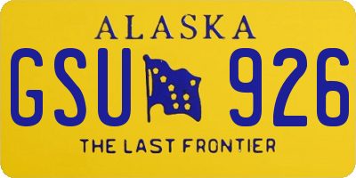 AK license plate GSU926