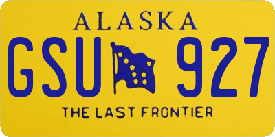 AK license plate GSU927