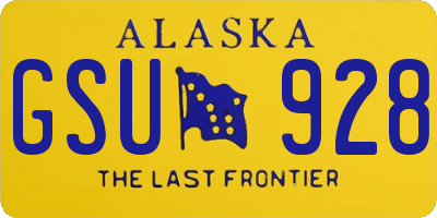 AK license plate GSU928