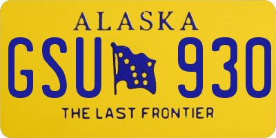 AK license plate GSU930
