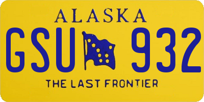 AK license plate GSU932