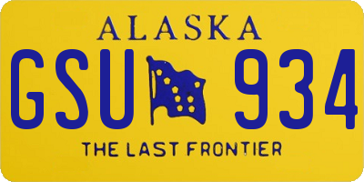 AK license plate GSU934