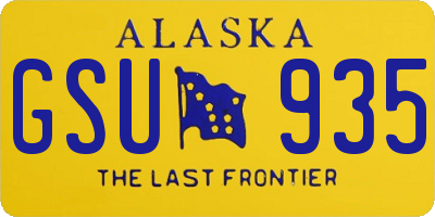 AK license plate GSU935