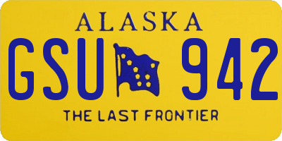 AK license plate GSU942