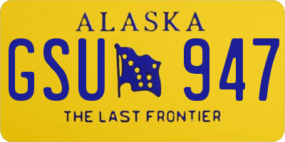 AK license plate GSU947