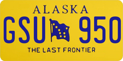 AK license plate GSU950