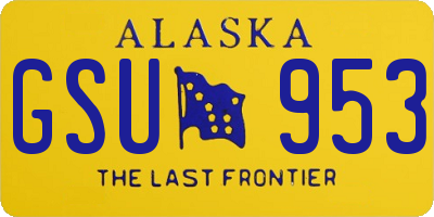 AK license plate GSU953