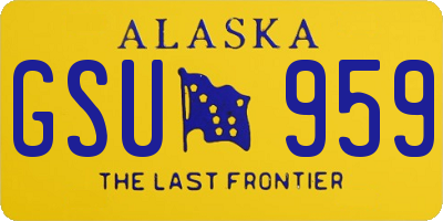 AK license plate GSU959