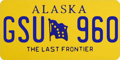 AK license plate GSU960