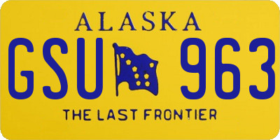 AK license plate GSU963