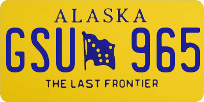 AK license plate GSU965