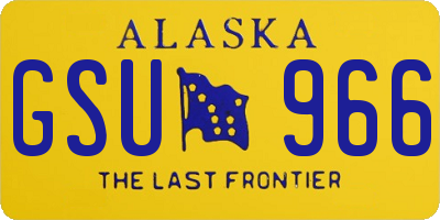 AK license plate GSU966