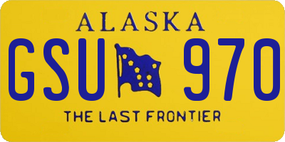 AK license plate GSU970