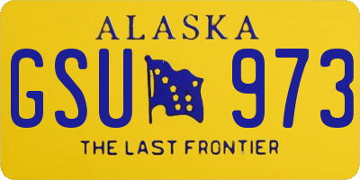 AK license plate GSU973