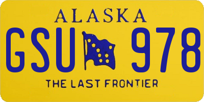 AK license plate GSU978