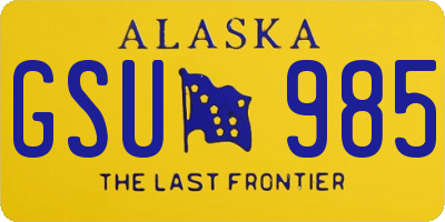 AK license plate GSU985