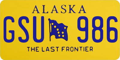 AK license plate GSU986