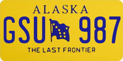 AK license plate GSU987