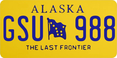 AK license plate GSU988