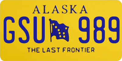 AK license plate GSU989