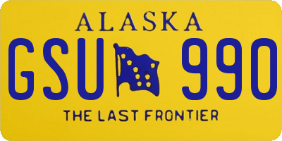 AK license plate GSU990