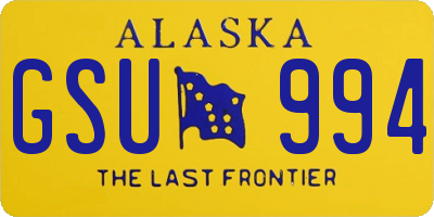 AK license plate GSU994