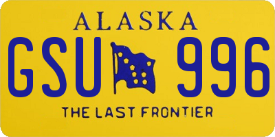 AK license plate GSU996