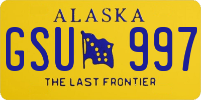 AK license plate GSU997