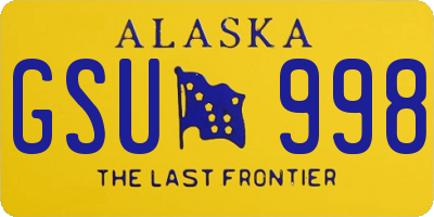 AK license plate GSU998