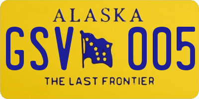 AK license plate GSV005