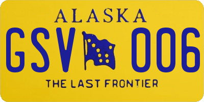 AK license plate GSV006