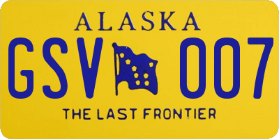 AK license plate GSV007