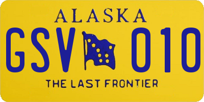 AK license plate GSV010