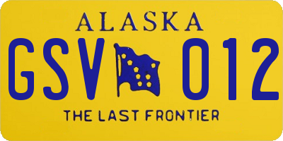 AK license plate GSV012