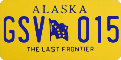AK license plate GSV015