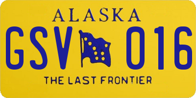 AK license plate GSV016