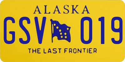AK license plate GSV019