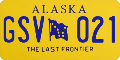 AK license plate GSV021