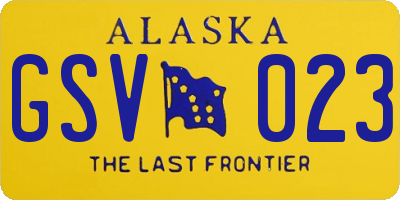 AK license plate GSV023