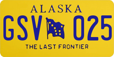 AK license plate GSV025