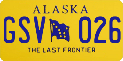AK license plate GSV026
