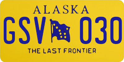 AK license plate GSV030