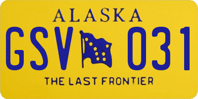 AK license plate GSV031