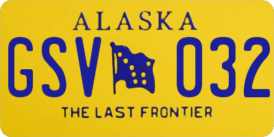AK license plate GSV032