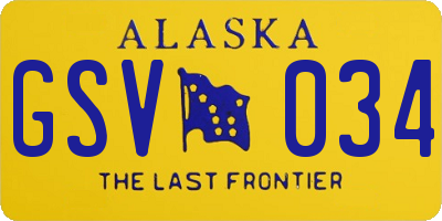 AK license plate GSV034