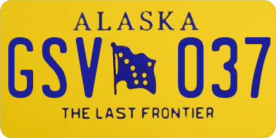 AK license plate GSV037